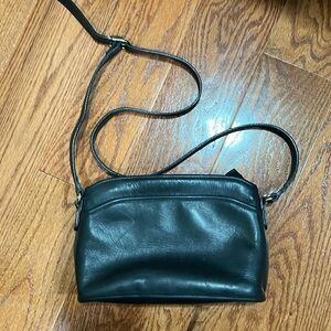Medallion Black leather crossbody